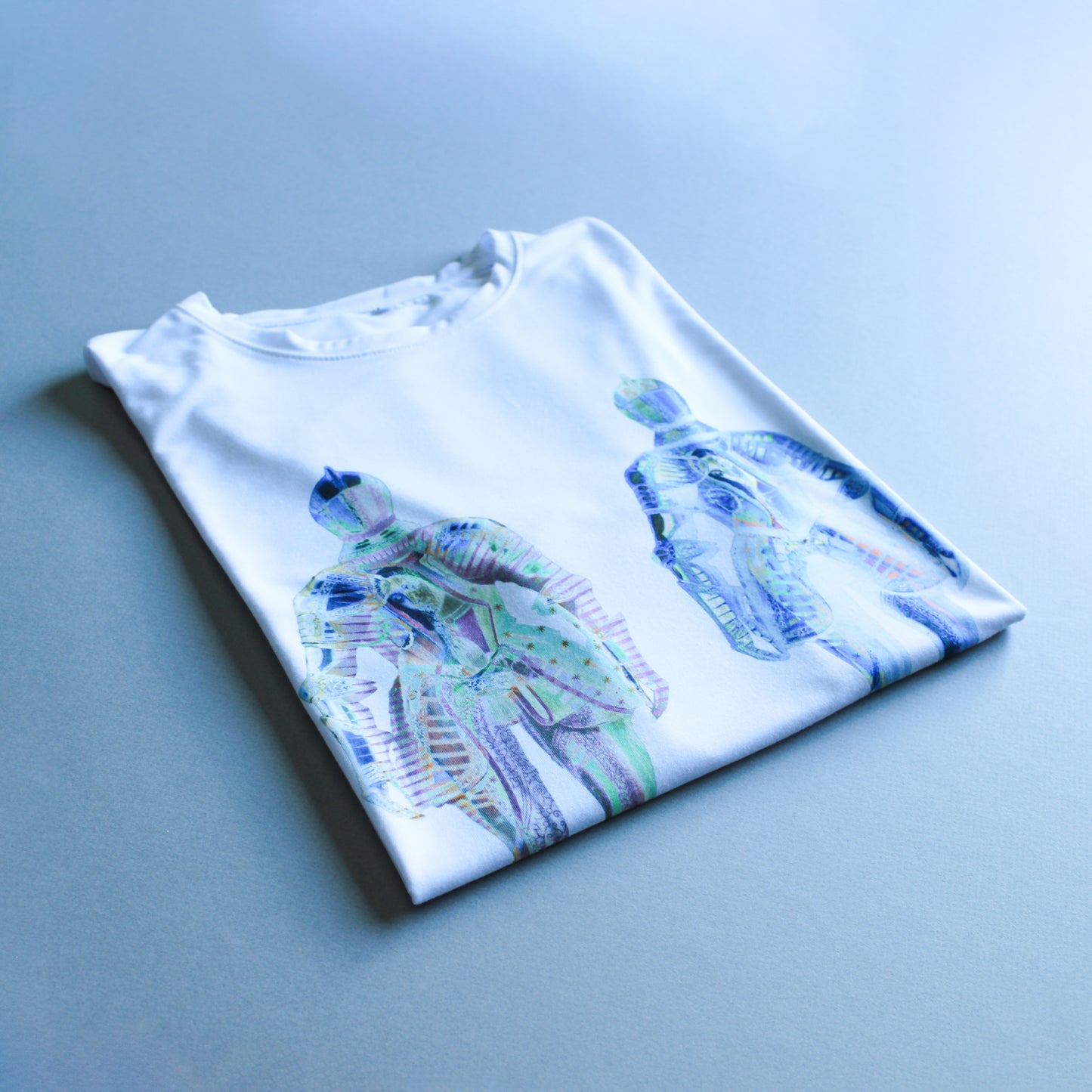 Holy Night White Tee - Azure